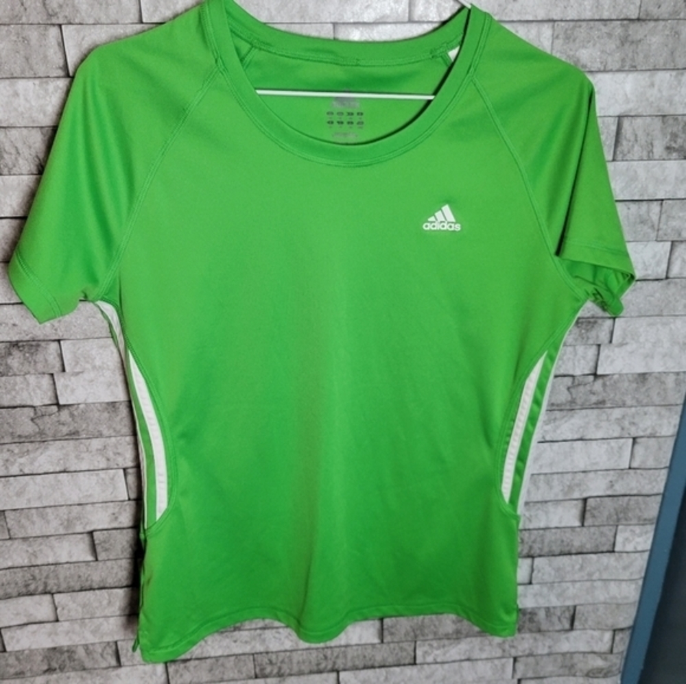 adidas Bright Green Short Sleeve Performance Tee